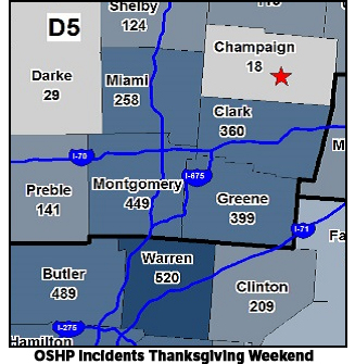 OSHP Incidents Thanksgiving Weekend